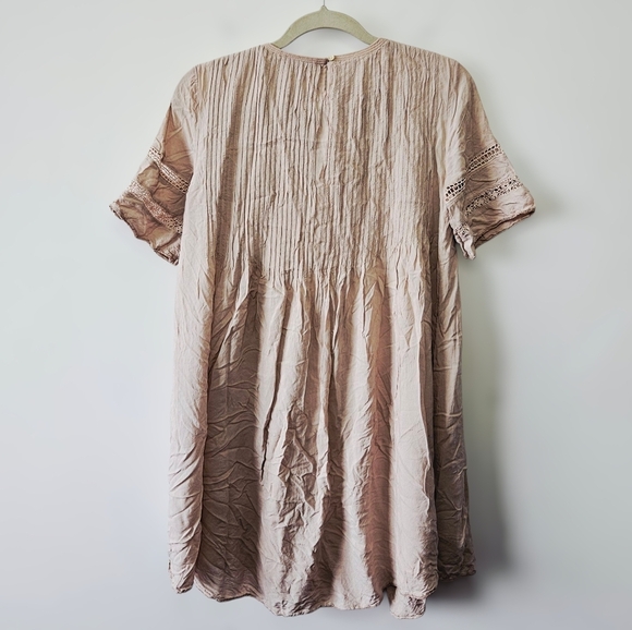 Wilfred Sonore Peasant Dress Size XS Light Pink Lace Detail Short Sleeve - Picture 3 of 5